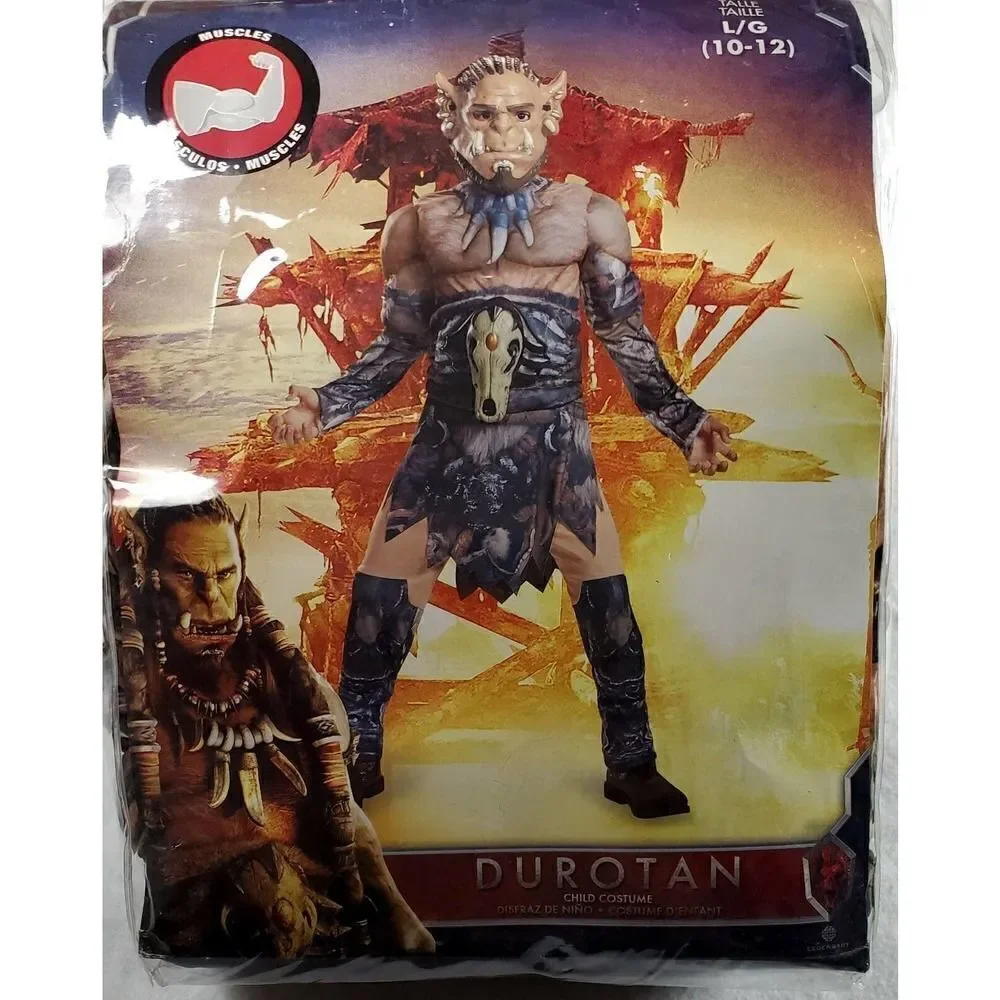 Warcraft Durotan Costume Size 10-12 Muscle Chest Halloween Dress Up Pretend Play